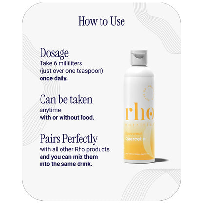 Rho Nutrition Liposomal Quercetin Advanced Immune and Histamine Support 6oz