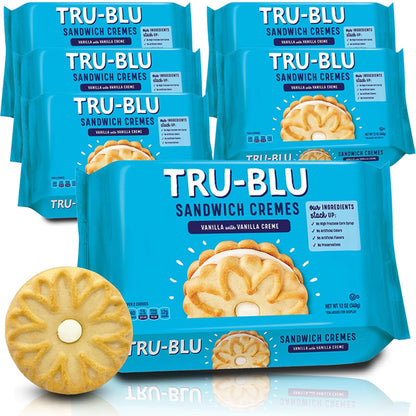 6 Pack - Tru-Blu Vanilla Sandwich Cookies with Vanilla Crème 12oz Tru-Blu