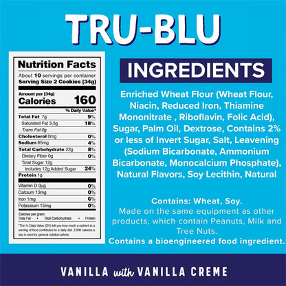 6 Pack - Tru-Blu Vanilla Sandwich Cookies with Vanilla Crème 12oz Tru-Blu