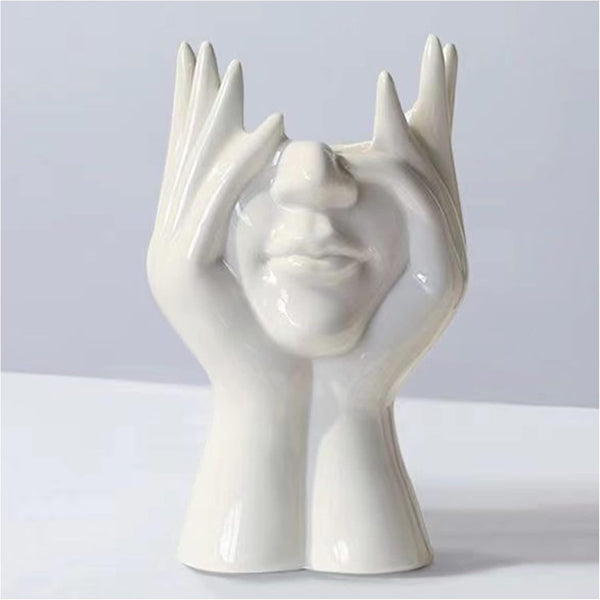 Female Form Face Vase Art Vase for Home Office Décor