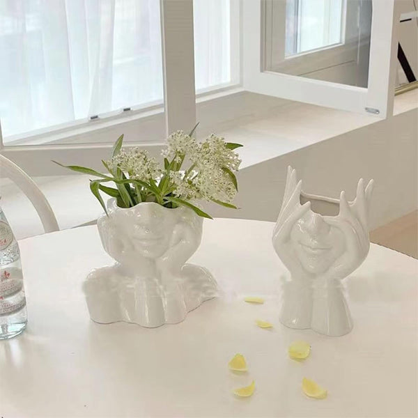 Female Form Face Vase Art Vase for Home Office Décor