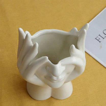Female Form Face Vase Art Vase for Home Office Décor