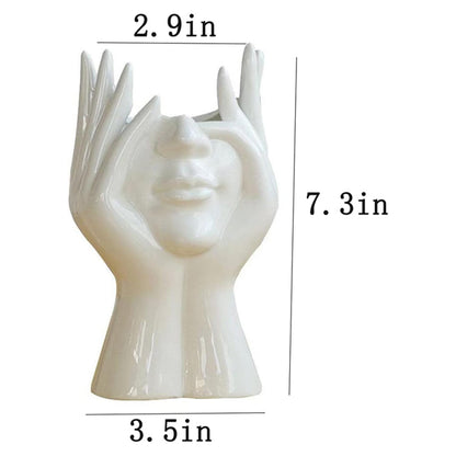 Female Form Face Vase Art Vase for Home Office Décor