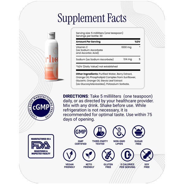 Rho Nutrition Liposomal High Absorption Liquid Vitamin C 5oz