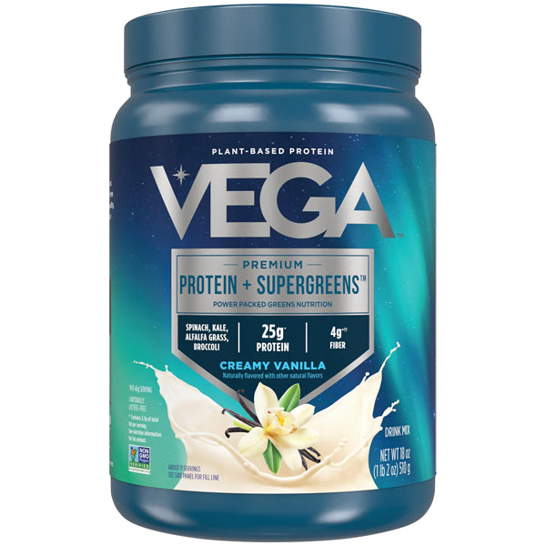 Vega Protein and Greens Plant Based Protein Powder Creamy Vanilla 18oz Vega
