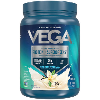 Vega Protein and Greens Plant Based Protein Powder Creamy Vanilla 18oz Vega