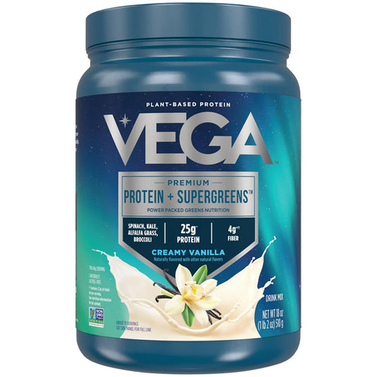Vega Protein and Greens Plant Based Protein Powder Creamy Vanilla 18oz Vega