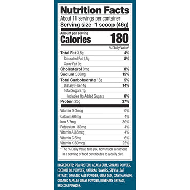 Vega Protein and Greens Plant Based Protein Powder Creamy Vanilla 18oz Vega