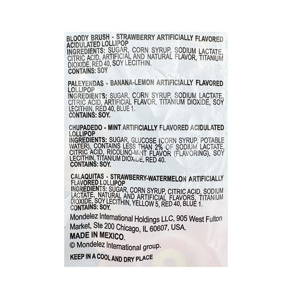 Vero Dulce Susto Mix Assorted Individually Wrapped Mexican Lollipops 40 Count