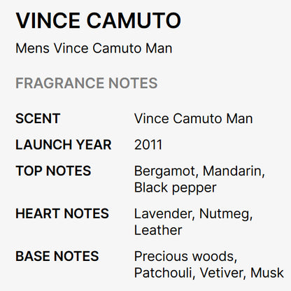 Vince Camuto MAN Cologne for Men 3.4 oz 100 ml Eau de Toilette Spray