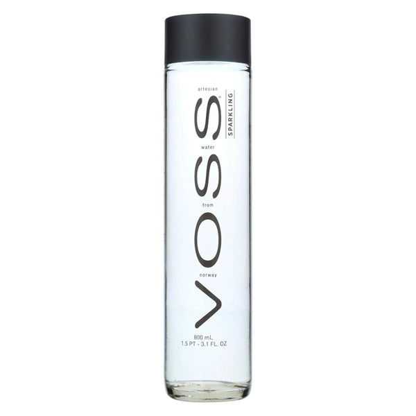 12 Pack - Voss Artesian Sparkling Water Glass Bottle 27 Fl. Oz