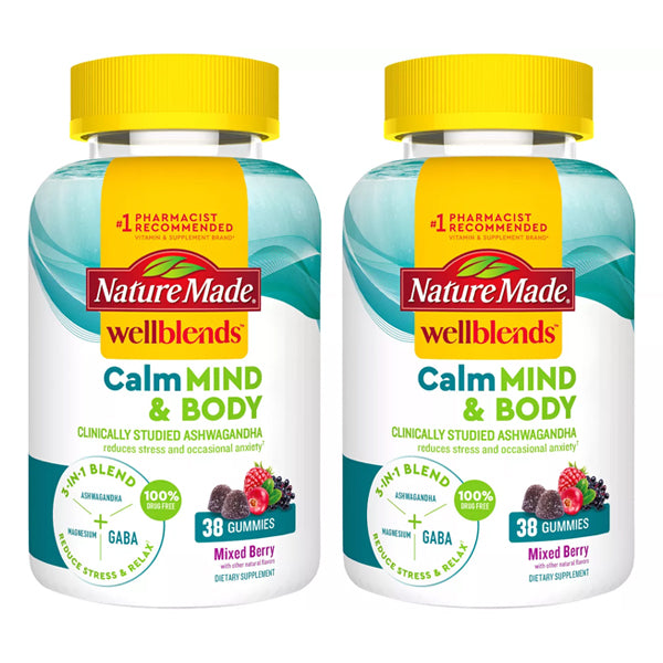 2 Pack - Nature Made Wellblends Calm Mind and Body Gummies - 38ct