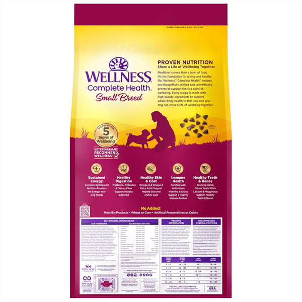 Wellness Complete Health Small Breed Adult Dry Dog Food Turkey Chicken Salmon 11lbs Wellness