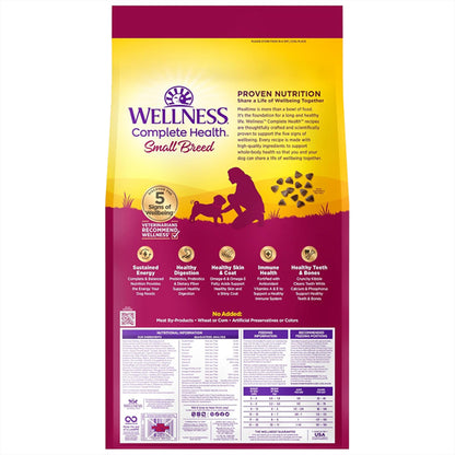 Wellness Complete Health Small Breed Adult Dry Dog Food Turkey Chicken Salmon 11lbs Wellness