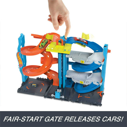 Hot Wheels City Transforming Race Tower Playset, Track Set with 1 Toy Car