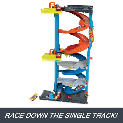Hot Wheels City Transforming Race Tower Playset, Track Set with 1 Toy Car