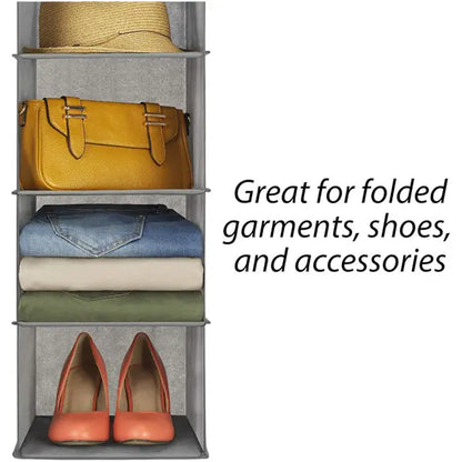 Whitmor 5 Section Closet Organizer Hanging Shelves with Sturdy Metal Frame Whitmor