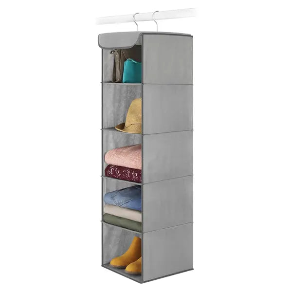 Whitmor 5 Section Closet Organizer Hanging Shelves with Sturdy Metal Frame Whitmor