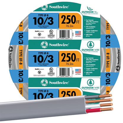 Southwire Company #13059155 10/3 W/G UF Cable 250 Foot Southwire Company