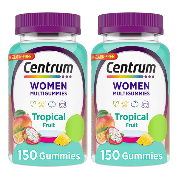 2 Pack - Centrum Women's Multivitamin Gummies Tropical Fruit Flavors 150 Count Each