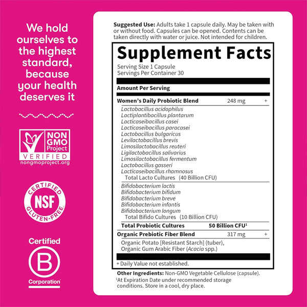 Garden of Life Once Daily Dr. Formulated Probiotics for Women 30 Capsules