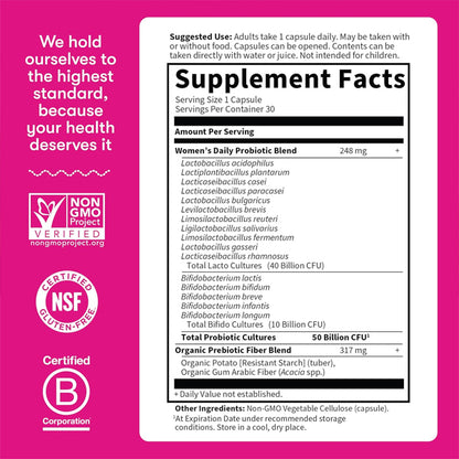 Garden of Life Once Daily Dr. Formulated Probiotics for Women 30 Capsules