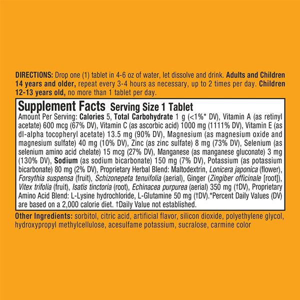 Airborne Very Berry Effervescent Tablets 1000mg of Vitamin C - 2 Pack