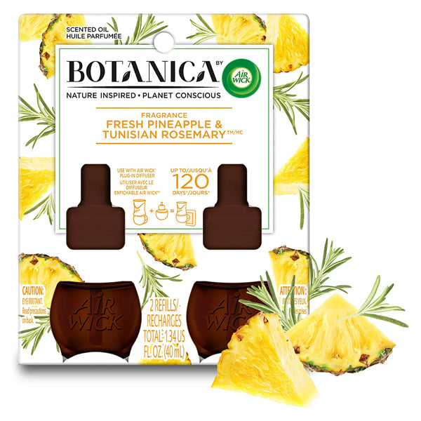 Botanica by Air Wick Scented Oil Refill Pineapple and Rosemary - 2 Pack