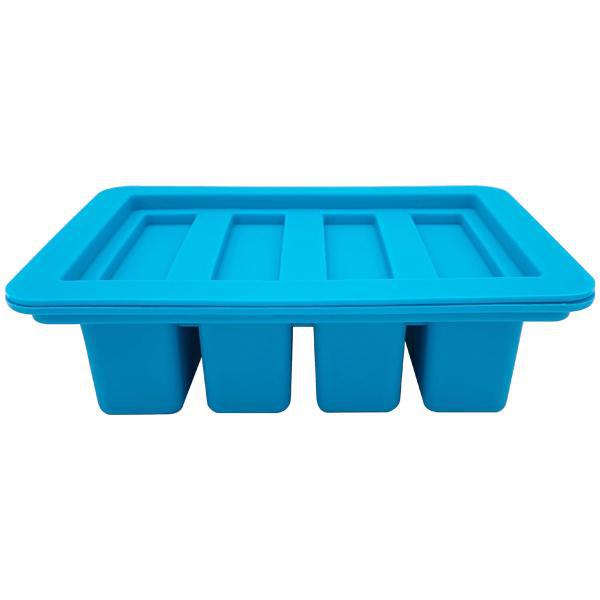 Gourmet Silicone Butter Mold with Lid Rectangle Tray with 4 Cavities