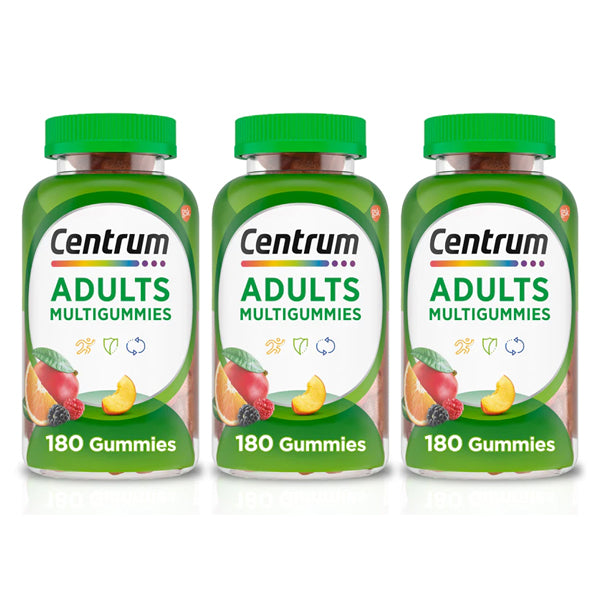 3 Pack - Centrum Adult Multigummies Multivitamin Supplement Assorted Flavor 180 Count