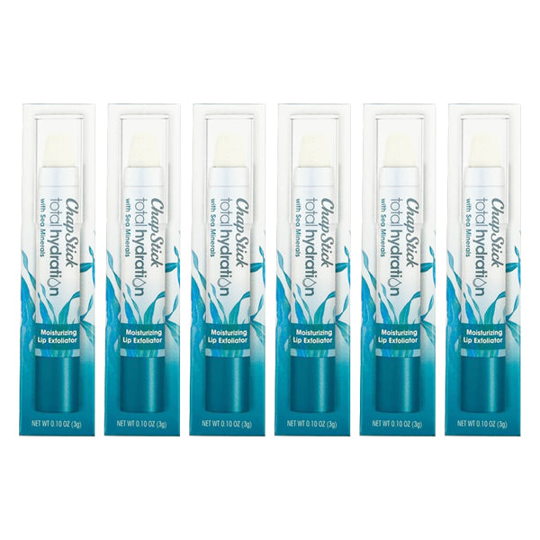 6 Pack - Chapstick Total Hydration with Sea Minerals Lip Exfoliator and Lip Moisturizer 0.10oz