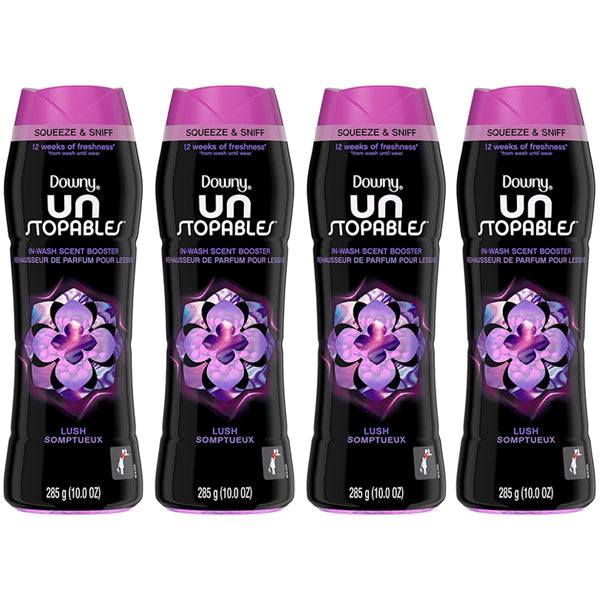 4 Pack - Downy Unstopables in-wash Scent Booster Beads - Lush 10 oz