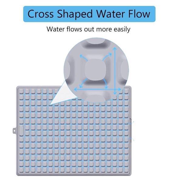 Self Draining Silicone Dish Drying Mat 16" x 12" Twin Pack