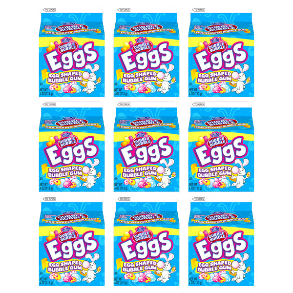 9 Pack - Dubble Bubble Egg Shaped Bubble Gum, 4 oz