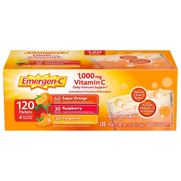 Emergen-C Vitamin C 1000 mg Variety Pack Drink Mix 120 Packets