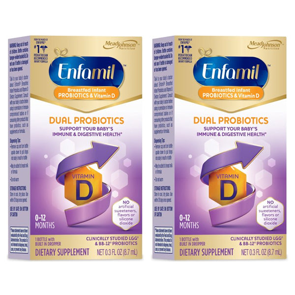 Enfamil Breastfed Infant Probiotics & Vitamin D Dual Probiotics, 0.3 OZ - 2 Pack