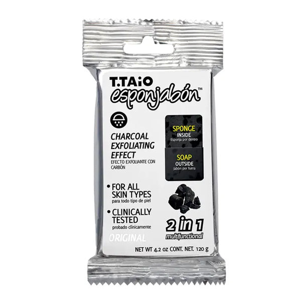 12 Pack - T. Taio Esponjabon Charcoal Soap-Sponge - 4.2 oz