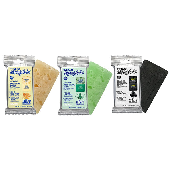 12 Pack - T. Taio Esponjabon Bar Soap-Sponge Variety Pack - 4.2 oz
