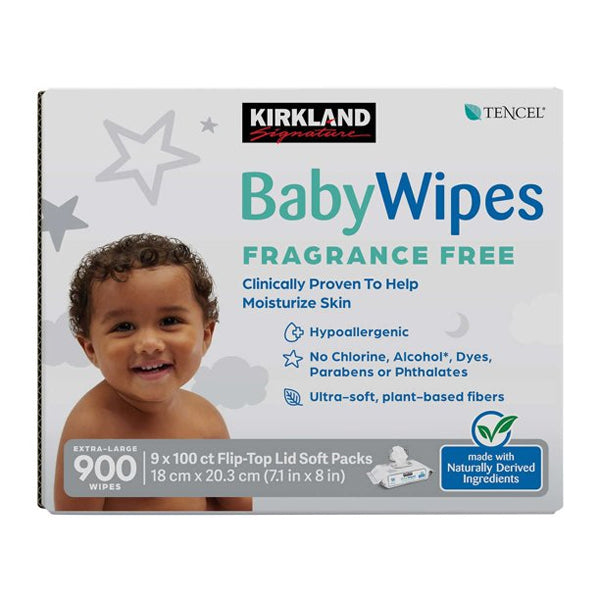 Kirkland Signature Fragrance Free Baby Wipes - 900 Count