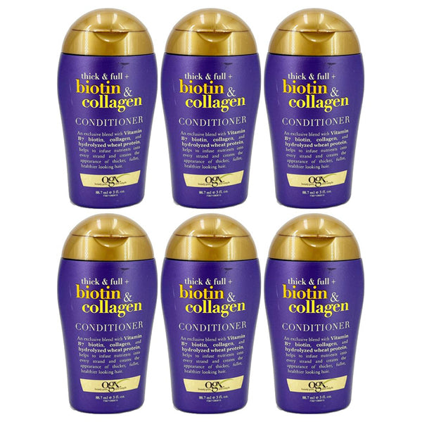 OGX Thick & Full + Biotin & Collagen Conditioner 3 Ounce - 3 or 6 Pack