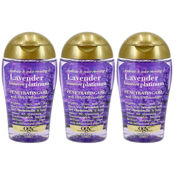 OGX Hydrate & Color Reviving + Luminescent Penetrating Oil, Lavender - 3 or 6 Pack