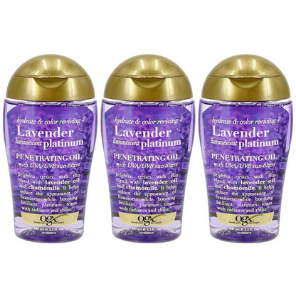 OGX Hydrate & Color Reviving + Luminescent Penetrating Oil, Lavender - 3 or 6 Pack