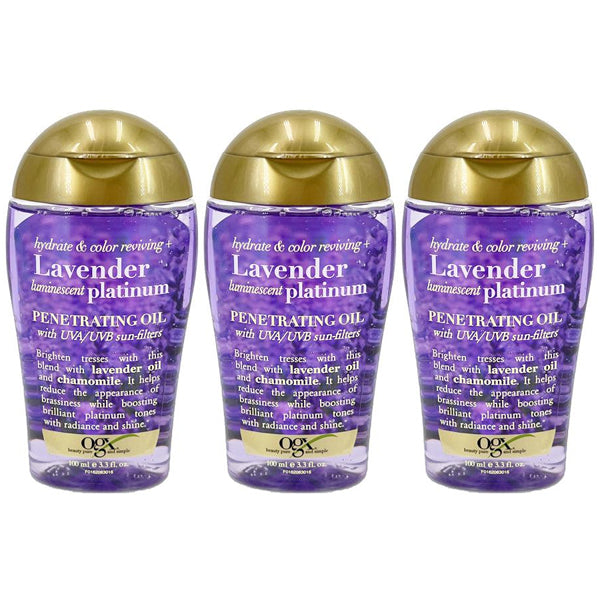 OGX Hydrate & Color Reviving + Luminescent Penetrating Oil, Lavender - 3 or 6 Pack