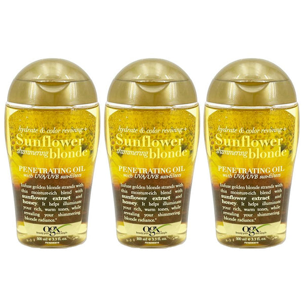 OGX Hydrate Color Reviving Sunflower Shimmering Blonde Penetrating Oil - 3 or 6 Pack