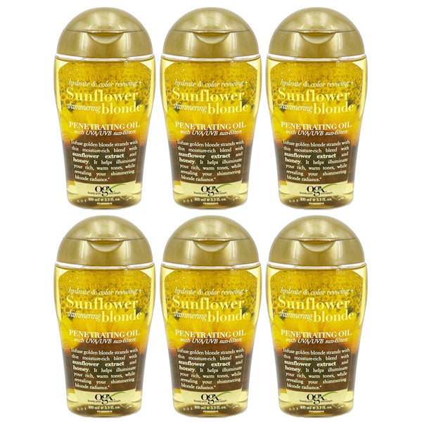 OGX Hydrate Color Reviving Sunflower Shimmering Blonde Penetrating Oil - 3 or 6 Pack