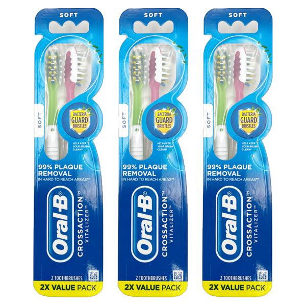 Oral-B Pro-Health Vitalizer Advanced Soft Toothbrushes Twin Pack - Lot of 3