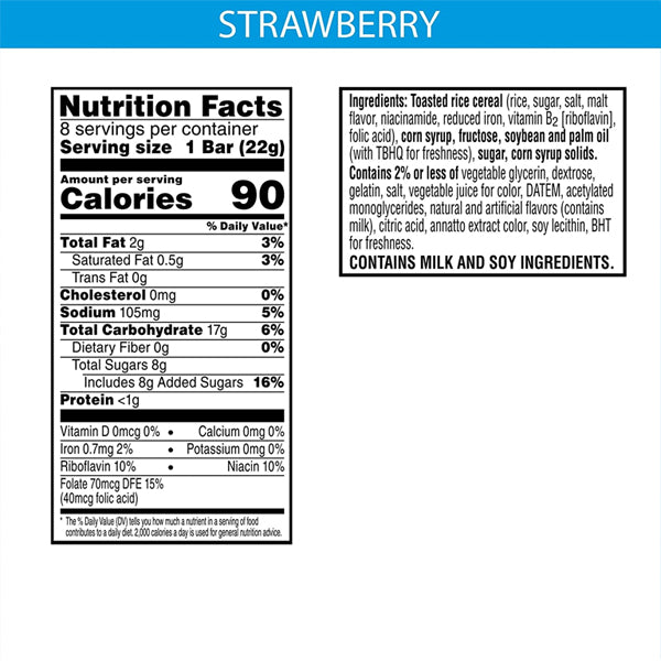3 Pack - Rice Krispies Treats Strawberry Marshmallow Snack Bars, 6.2oz Box