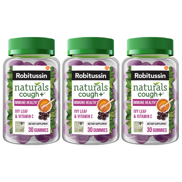 3 Pack - Robitussin Naturals Immune Health Gummies Honey and Elderberry 30 Count Each