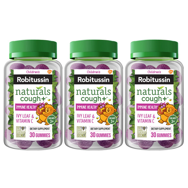 3 Pack - Children’s Robitussin Naturals Cough Relief Honey Elderberry Gummies 30ct