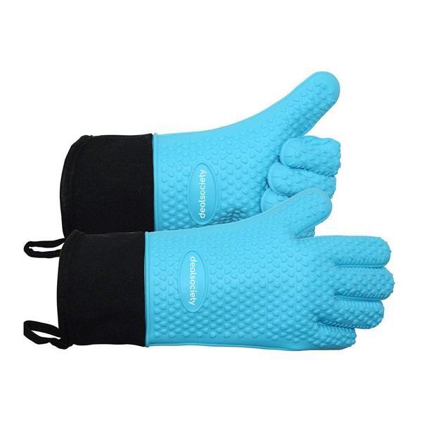 Deal Society Heat Resistant Non Slip Silicone Oven BBQ Glove 2 Pack